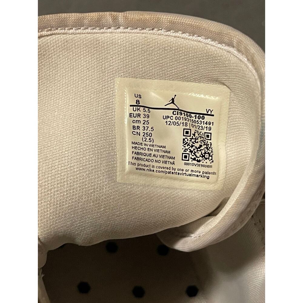 Jordan Air Jordan 1 Mid Mens 8 White Cream High Top Sneakers Scuffed Gum Aged - Picture 8 of 8
